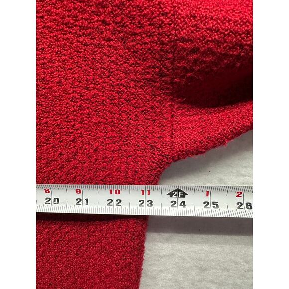 J Jill Red Women Heavy Cotton Blend Cardigan Front Pockets L Resort Capsule - Picture 5 of 9